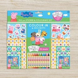 Set 500 Pièces Coloriage, Crayons de Couleur & Stickers