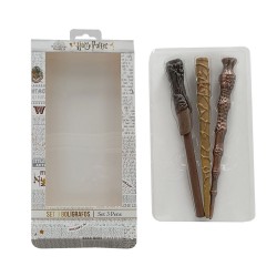 Set de 3 Baguettes Magiques Harry Potter Deluxe