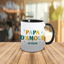 Mug Noir Papa d'Amour en Pause