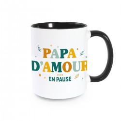 Mug Noir Papa d'Amour en Pause