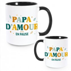 Mug Noir Papa d'Amour en Pause