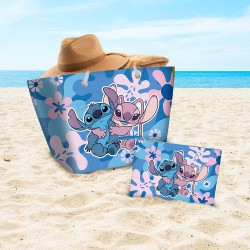 Sac de Plage & Pochette Stitch & Angel Disney Flower