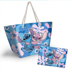 Sac de Plage & Pochette Stitch & Angel Disney Flower