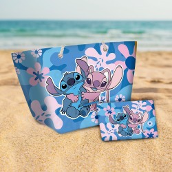 Sac de Plage & Pochette Stitch & Angel Disney Flower