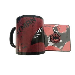 Pack Batman Red - Tasse, Sous-Verre et Porte-Clés