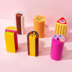 Lot de 6 Gommes Kawaii Fantaisie Multicolores