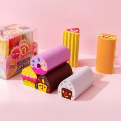 Lot de 6 Gommes Kawaii Fantaisie Multicolores