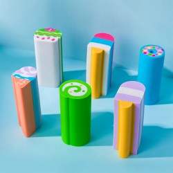 Lot de 6 Gommes Kawaii Fantaisie Multicolores