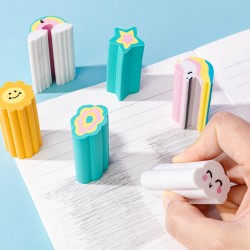 Lot de 6 Gommes Kawaii Fantaisie Multicolores