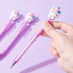 Stylo Gel Animaux Kawaii Rétractable Encre Bleue