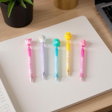 stylo-gel-animaux-kawaii-retractable-encre-bleue