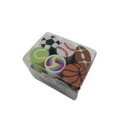 Lot de 6 Gommes Kawaii Fantaisie Multicolores