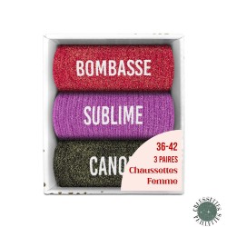 Coffret Trio Chaussettes Paillettes Fantaisie