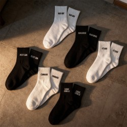 Coffret Trio Chaussettes Homme Noires et Blanches Fantaisie