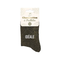Chaussettes Paillettes Colorées Mot Fantaisie