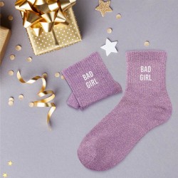 Chaussettes Paillettes Colorées Mot Fantaisie