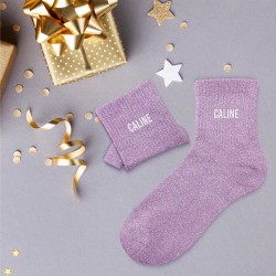 Chaussettes Paillettes Colorées Mot Fantaisie