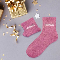 Chaussettes Paillettes Colorées Mot Fantaisie