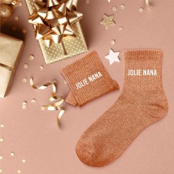 Chaussettes Paillettes Colorées Mot Fantaisie