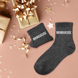 Chaussettes Paillettes Colorées Mot Fantaisie