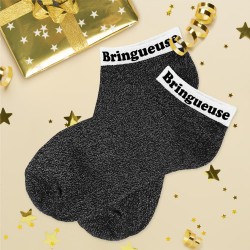 Socquettes Paillettes Colorées Mot Fantaisie