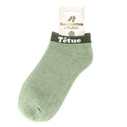 Socquettes Paillettes Colorées Mot Fantaisie
