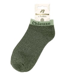 Socquettes Paillettes Colorées Mot Fantaisie