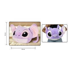 Coussin Peluche Chauffe-Mains Stitch Angel 3D Disney 3 en 1