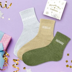 Coffret Trio Chaussettes Paillettes Fantaisie