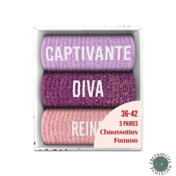 Coffret Trio Chaussettes Paillettes Fantaisie