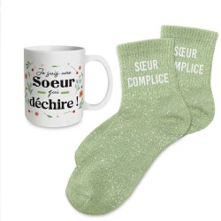 Coffret Cadeaux Paillettes Fantaisie - Tasse & Chaussettes