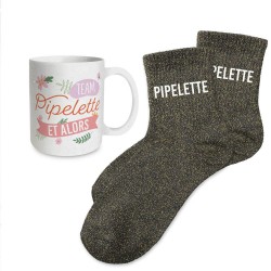 Coffret Cadeaux Paillettes Fantaisie - Tasse & Chaussettes