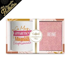 Coffret Cadeaux Paillettes Fantaisie - Tasse & Chaussettes