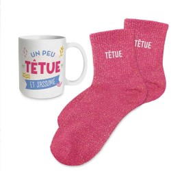 Coffret Cadeaux Paillettes Fantaisie - Tasse & Chaussettes