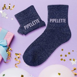Chaussettes Paillettes Colorées Mot Fantaisie