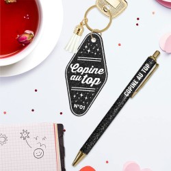 Duo de Cadeaux Paillettes - Stylo & Porte-Clés