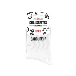 Chaussettes Homme Blanches Fantaisie à Message