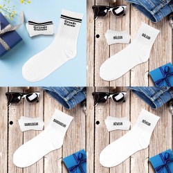 Chaussettes Homme Blanches Fantaisie à Message