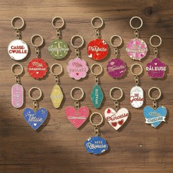 Porte-Clés Paillettes Mot Fantaisie