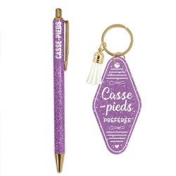 Duo de Cadeaux Paillettes - Stylo & Porte-Clés