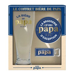 Coffret La Bière de Papa - Pinte, Sous-Verre & Porte-Clés
