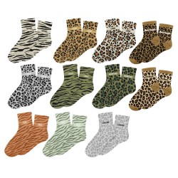 Chaussettes Paillettes Colorées Fantaisie Imprimé Félin