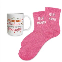 Coffret Cadeaux Paillettes Fantaisie - Tasse & Chaussettes