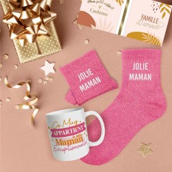 Coffret Cadeaux Paillettes Fantaisie - Tasse & Chaussettes