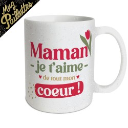Mug Paillettes Maman Je t'aime de tout mon Coeur