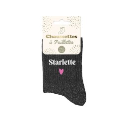 Chaussettes Paillettes Colorées Mot Fantaisie