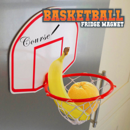 Illustration du panier de basketball aimanté au frigo