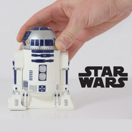 Voilà l’accessoire de cuisine indispensable à tous les fans de Star Wars ! Réplique du droïde R2D2, ce minuteur mécanique va vite devenir le compagnon idéal de votre cuisine ! Pour les geeks marmitons...