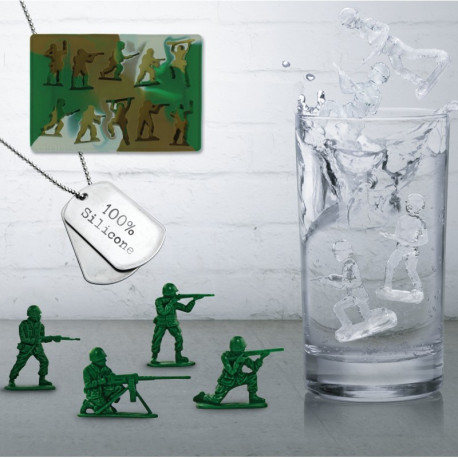 Créez 10 glaçons en forme de soldats avec ce moule à glaçons militaire 100% silicone alimentaire ! Un accessoire cuisine façon camouflage pour des apéritifs sous le signe militaire…