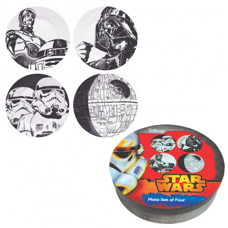 Un lot de 4 assiettes Star Wars